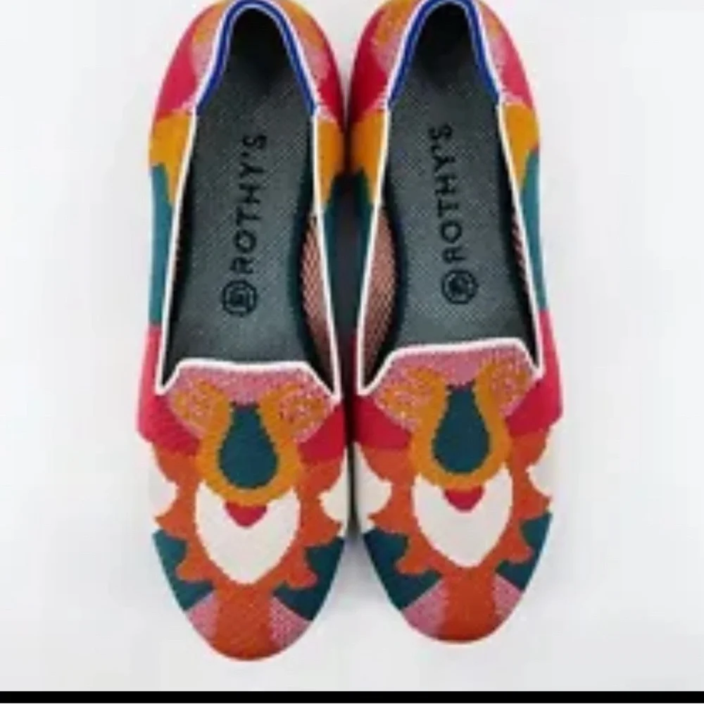Rothy's Moroccan Print Amber Loafers Shoes RARE Retired Flats Colorful 9 W Euc - Picture 5 of 7